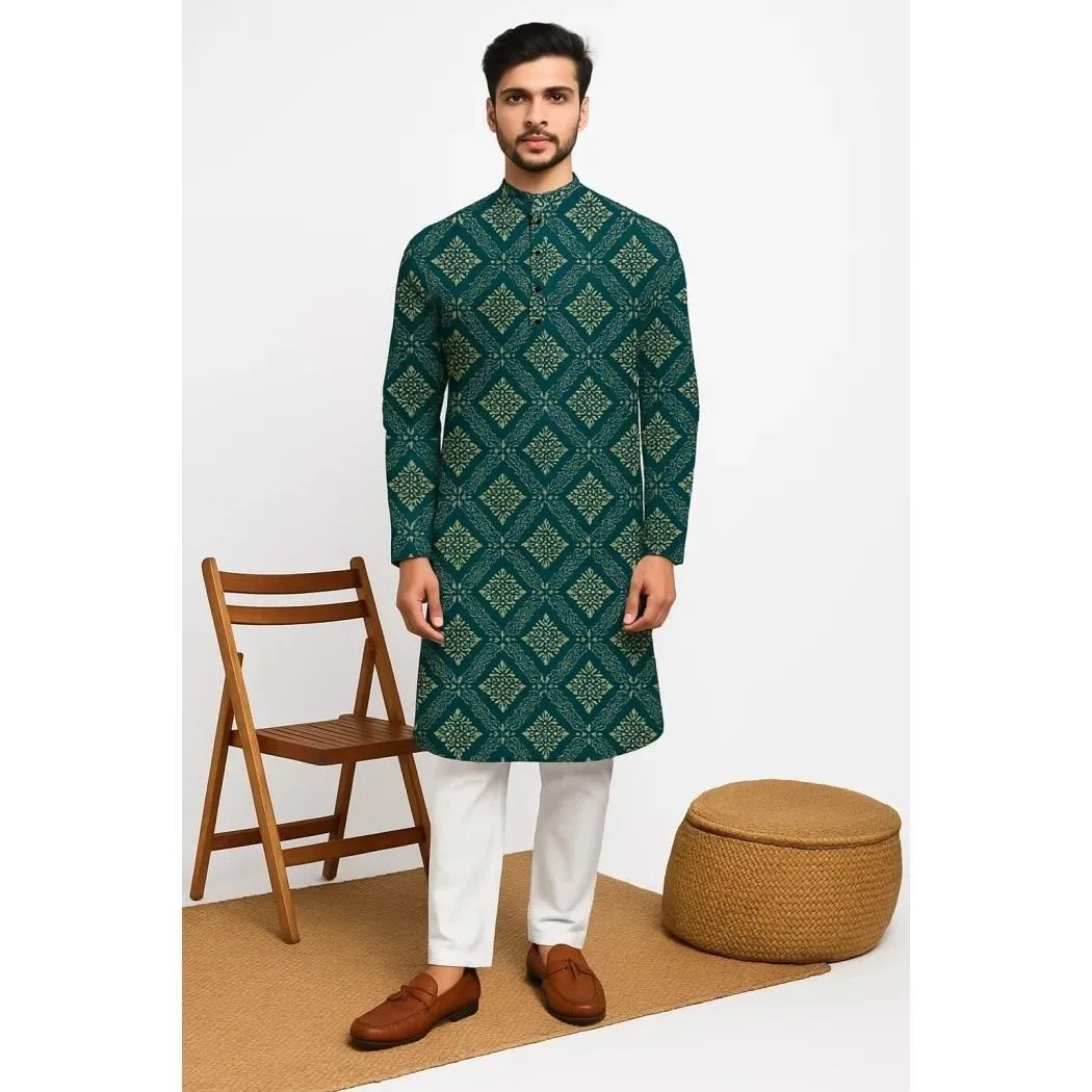 India Camisa de primavera para hombre Tradición Kurtas Blusa larga vintage