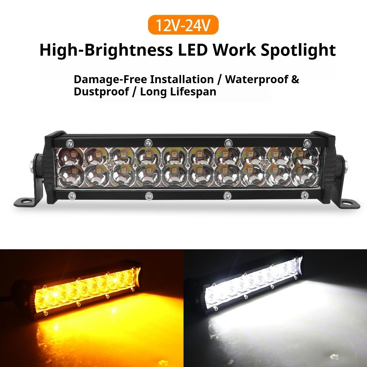 20 LED Double Row Work Light Bar 12‑24V Offroad Driving Lamp Waterproof For SUV Truck Boat Engineering Vehicle
