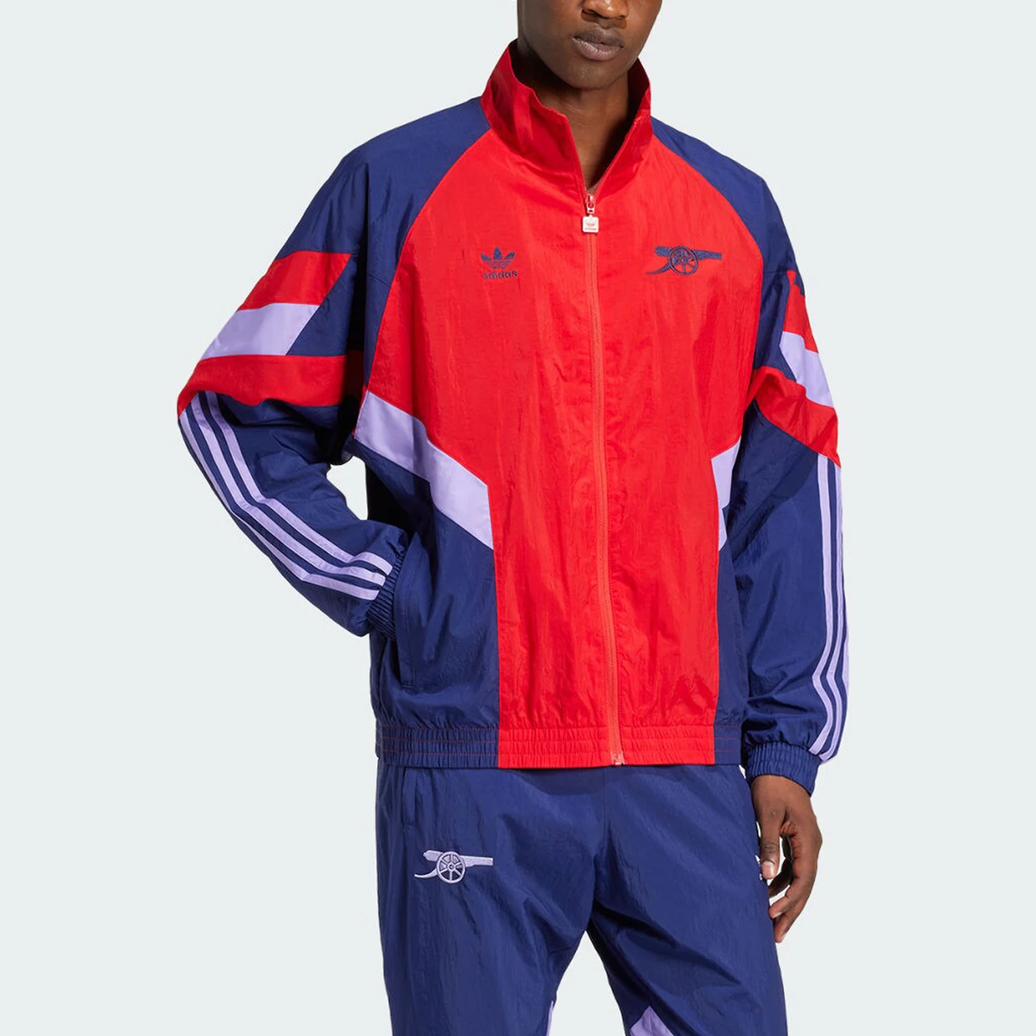 Adidas Official Three Stripes Men's Patchwork Football Loose Stand Collar Jacket IS6503