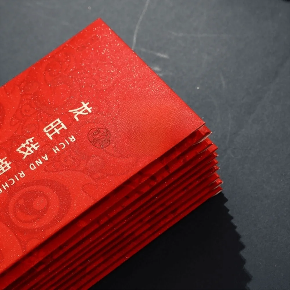 

6Pcs/set Paper Dragon Zodiac Red Packet Printing Hot Stamping New Year Red Envelopes Cute Lucky Red Packets Spring Festival