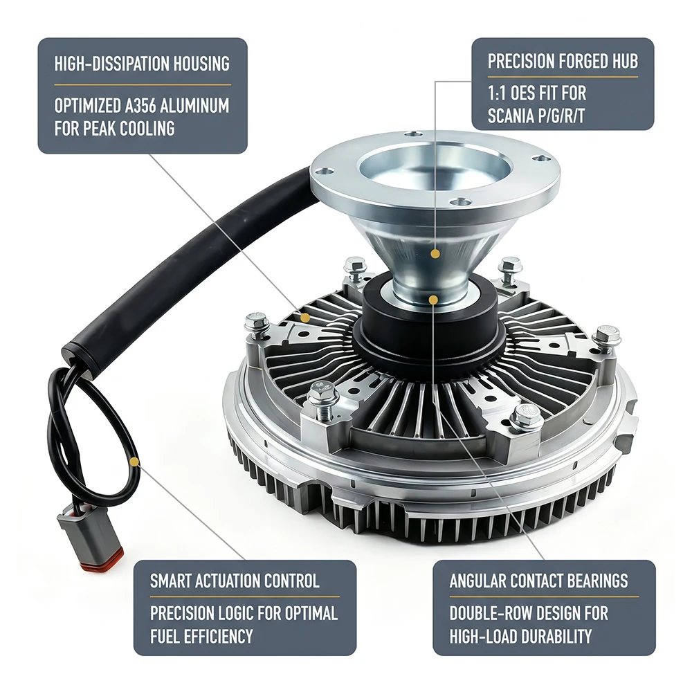 Cooling System Electronic Viscous Clutch 1776552 2035612 Fan Clutch For Scania P G R T Series Heavy Duty Truck