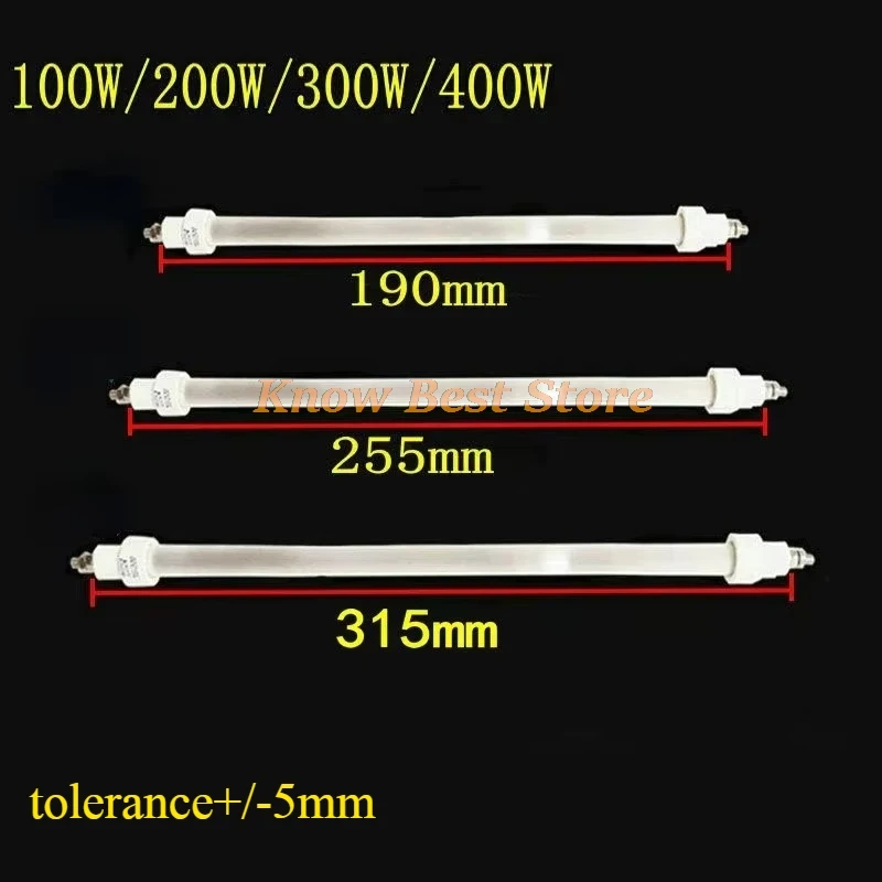 1PC 220V 100W-400W Heater Machine Infrared Heating Tube for Disinfection Cabinet Electric Heater Quartz Heating Elements