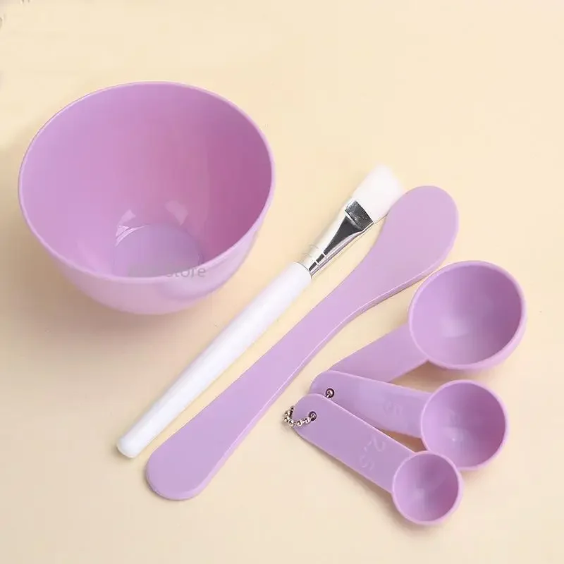 6pcs DIY Mask Bowl Mixing Brush Makeup Tool Set 4 In1 Beauty Skin Care with  Mixed Stir Spatula Stick Measuring Spoon Kit