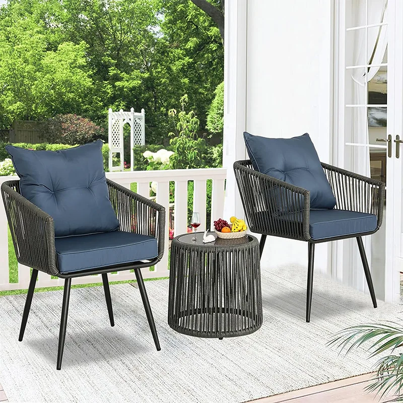 Rattan Chair Garden Outdoor Chair Rattan Sofa Seat 3-piece Set