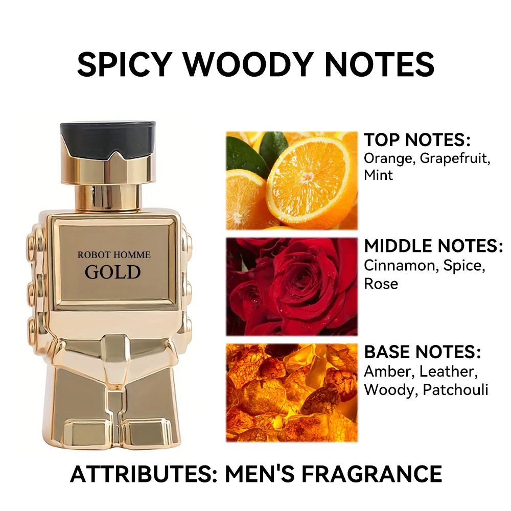 30ML 1.0FL.OZ หุ่นยนต์น้ําหอมสําหรับผู้ชาย,สเปรย์ Eau de Toilette,Spicy Woody Notes,สดและติดทนนาน,น้ําหอมผู้ชาย