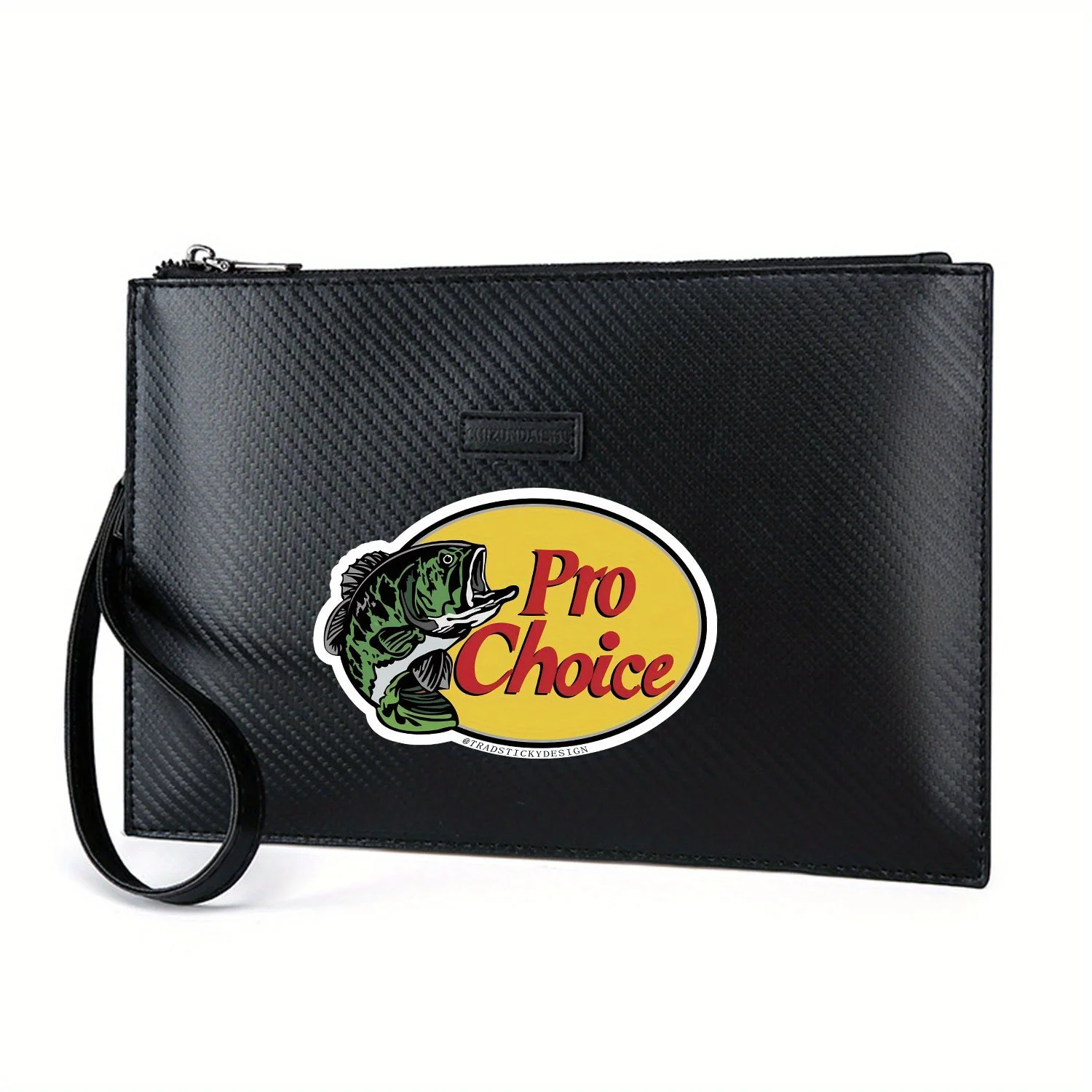 Etichetta di design con logo Fish Pro Choice Elegante borsa da uomo in PU stampata Alla moda e pratica per il trasporto quotidiano