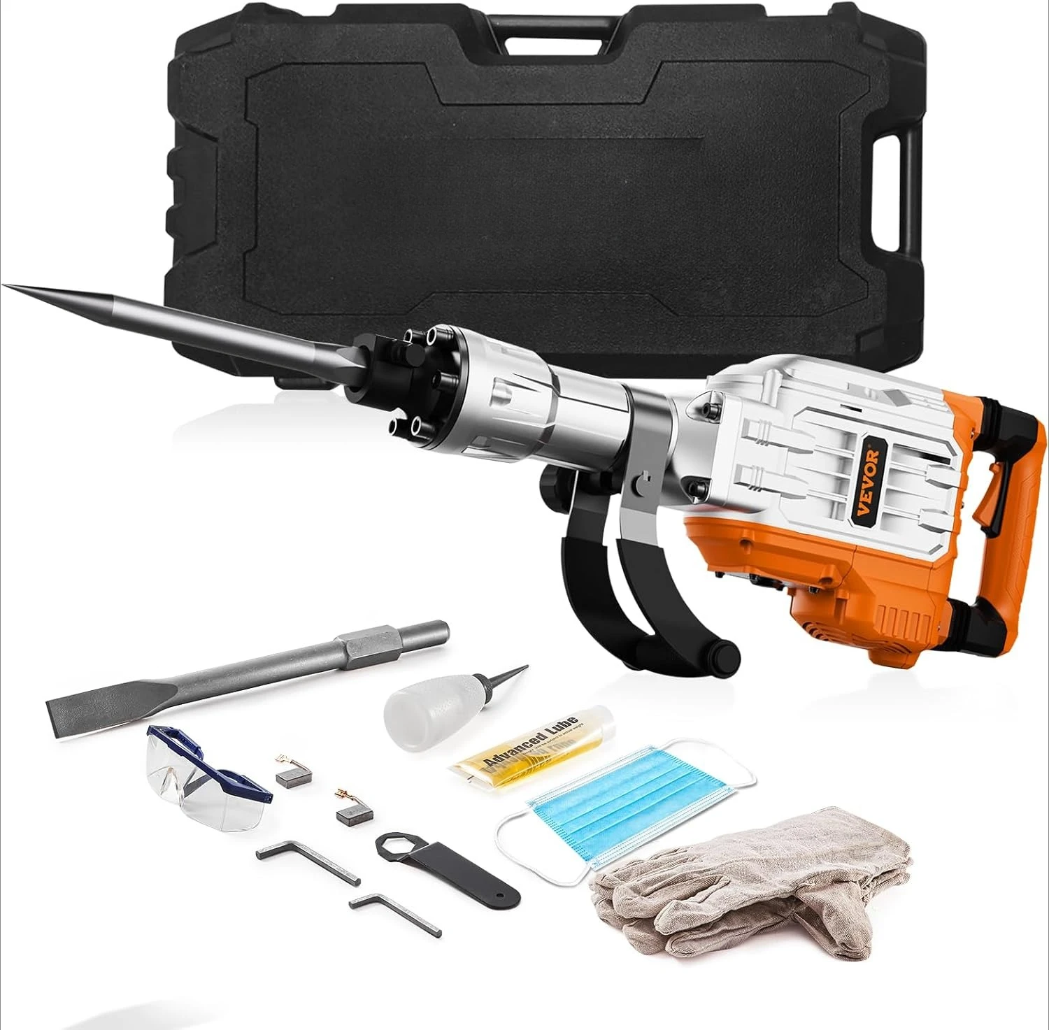 

Demolition Jack Hammer, MAX 3500W Jack Hammer Concrete Breaker 1900 BPM Heavy Duty Electric Jack Hammer, 2pcs Chisel