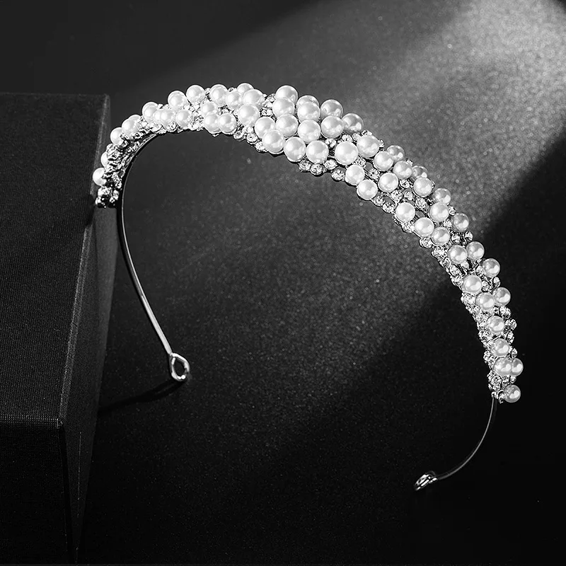 

Жемчужная свадебная тиара для свадьбы, аксессуары для волос, короны принцессы, диадемы для женщин и девочек, 15-летний головной убор на день рождения, свадьбу