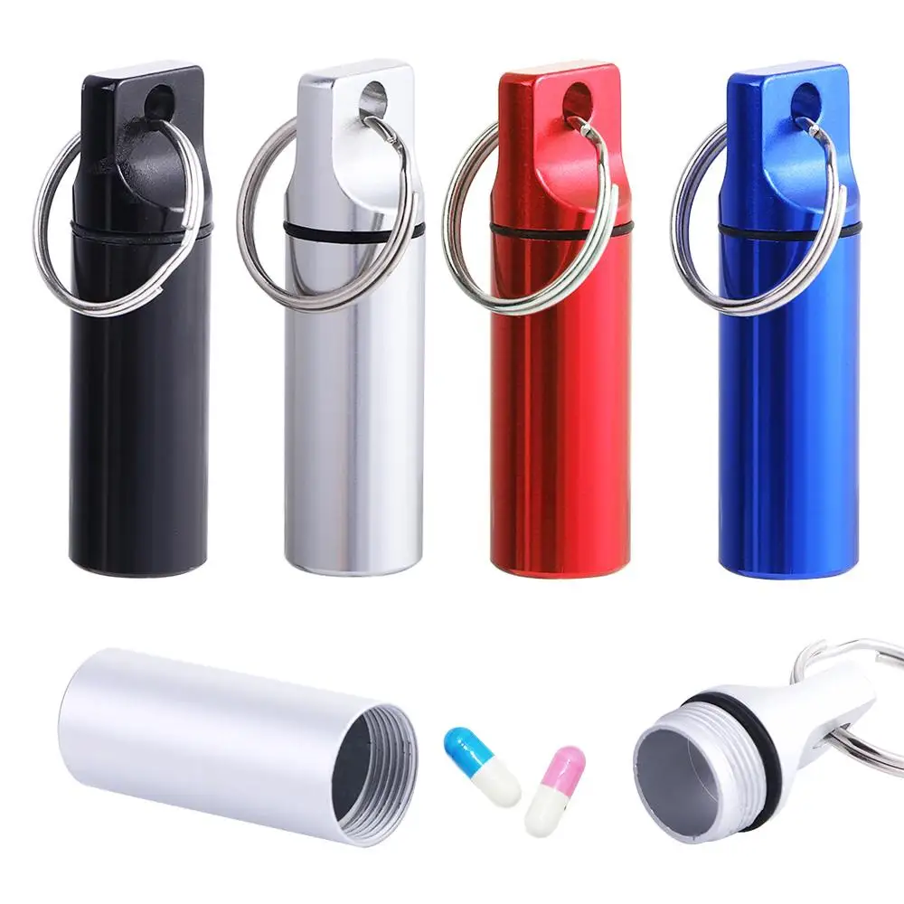 Portable Waterproof Outdoor Earplugs Box Healthy Care Capsule Vitamin Pill Case Keychain Pill Bottle Pill Storage Box