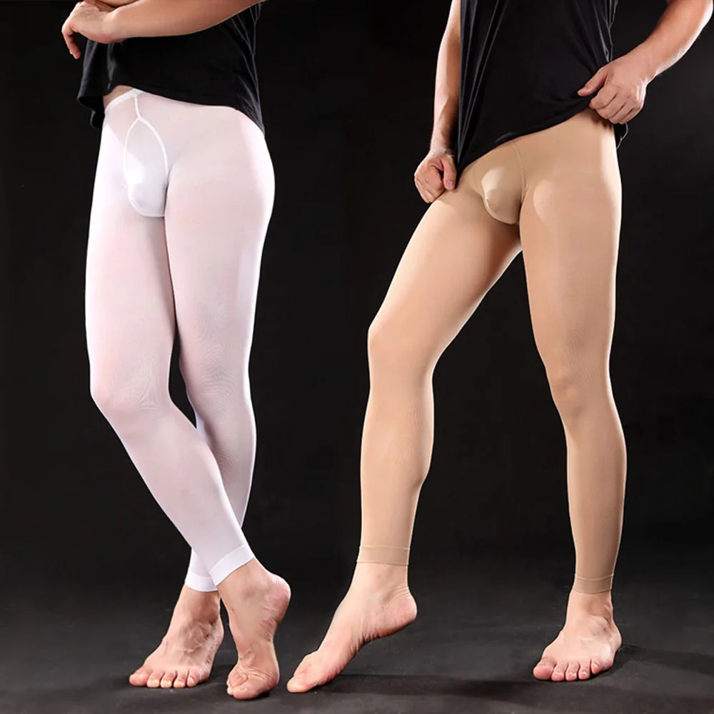 Men’s New Fashion Casual Summer Slim Fit Solid Color Pantynose Leggings Male Breathable Elastic Underwear Stockings