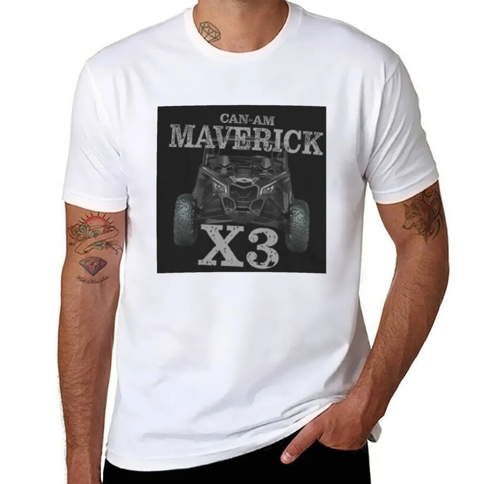 Sleeveless Top of Can-Am Maverick X3 T-Shirt Minimal Art Print Cotton T-Shirt