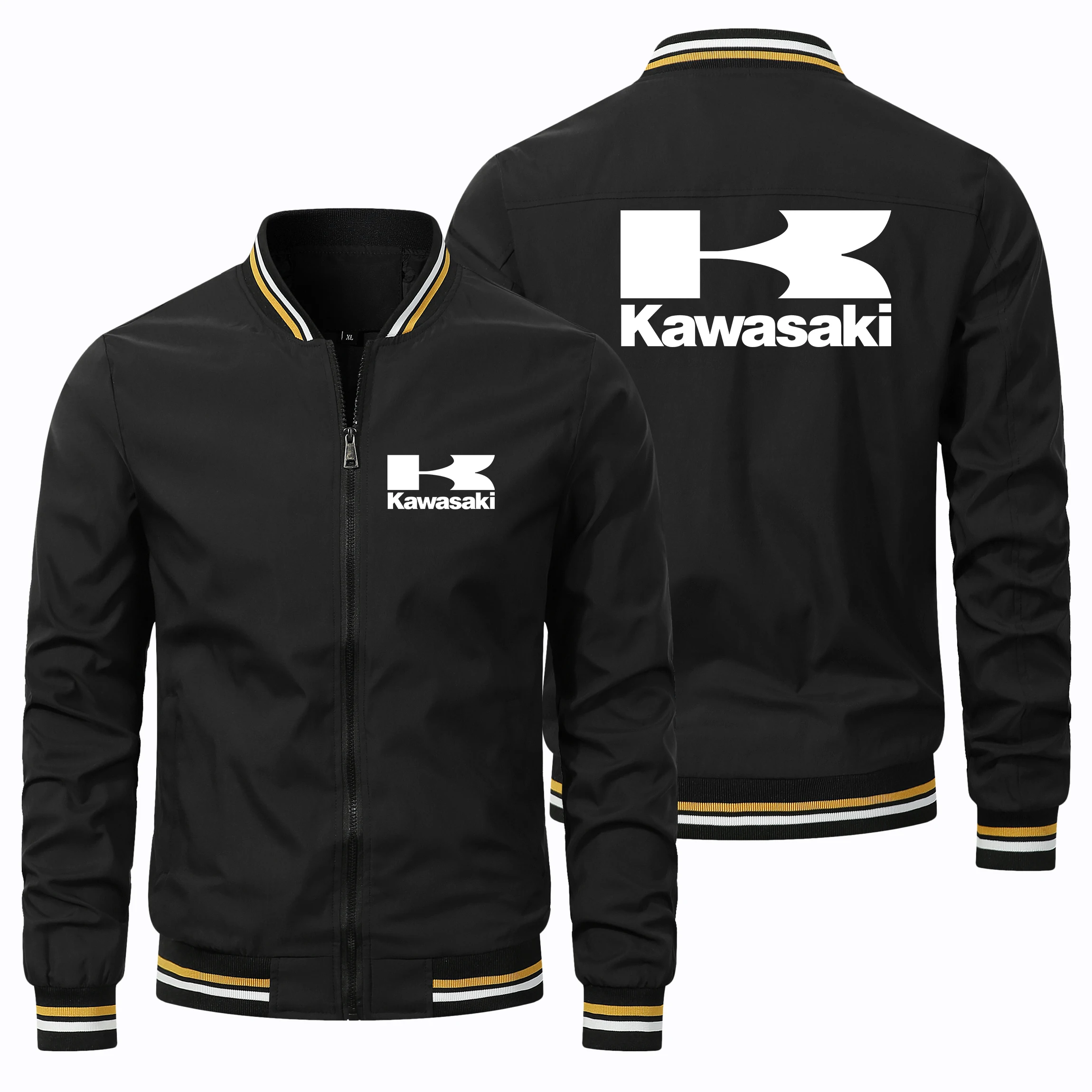 2024 new Men\'s Jacket Kawasaki Logo Printed Motorcycle Jacket Trendy Men\'s Sportswear Biker Jacket Kawasaki Clothing coats S-5XL