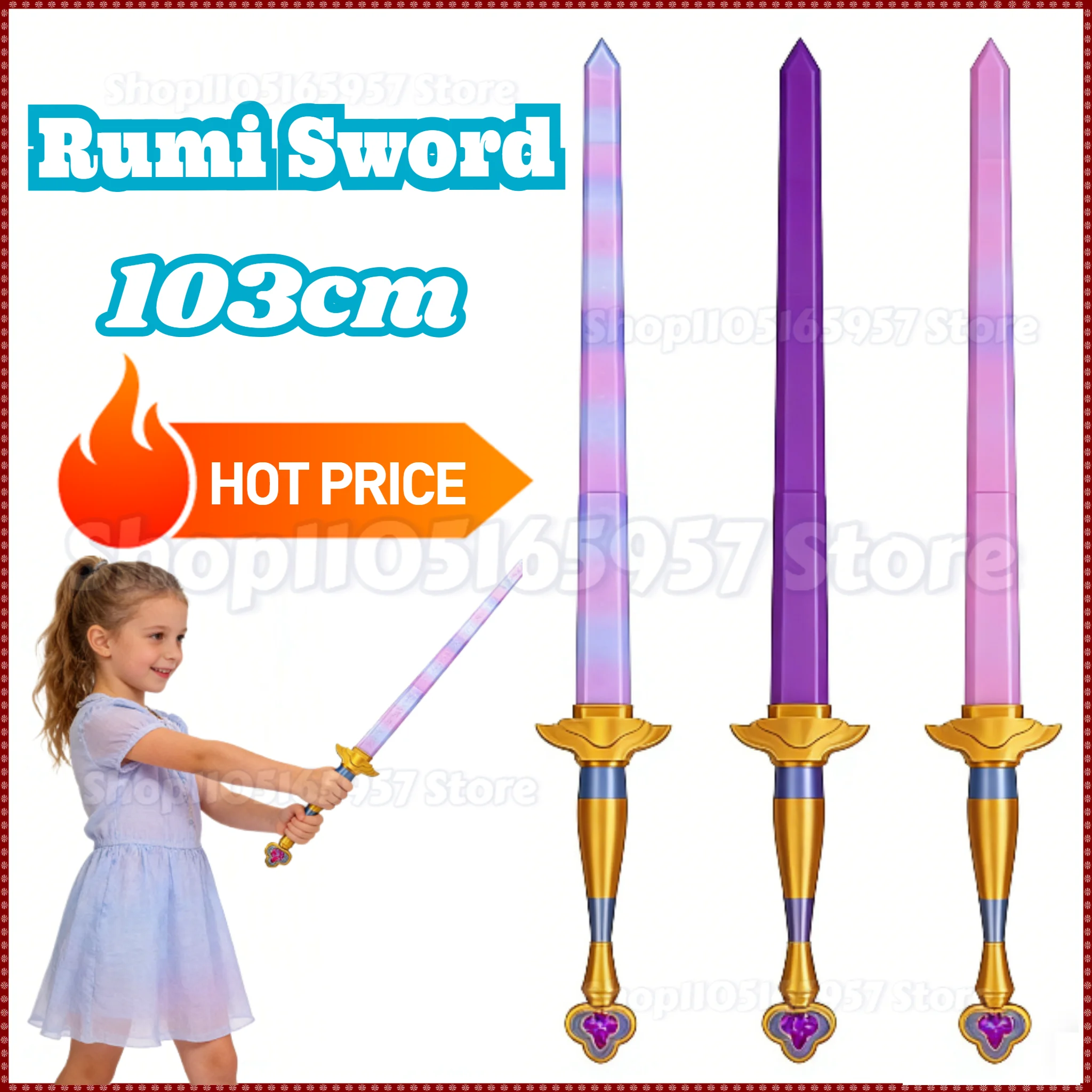 

2026 Cosplay Sword Prop Rumi Sword With Symbol Outfits Demon Roleplay Halloween Christmas Carnival Costume Accessories