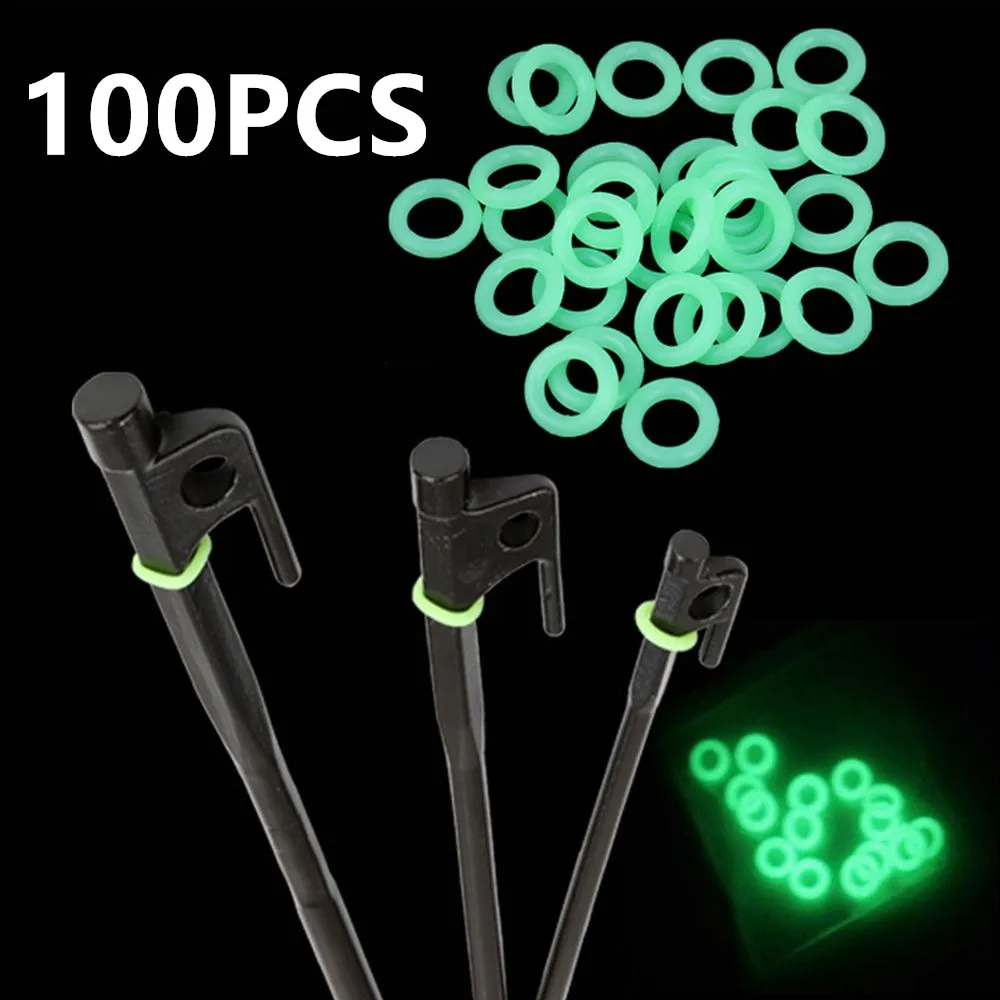 10-100pcs Silicone Luminous Tent Ground Nail Ring O-shaped Fishing Rod Ring Multifunctional Night Light Outdoor Tents Accessor