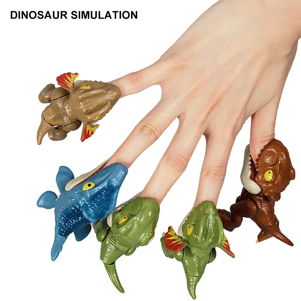 Lot 10 Dinosaures à Doigts – Mordeurs Multicolores, Marionnettes Pour Enfants, 250 G