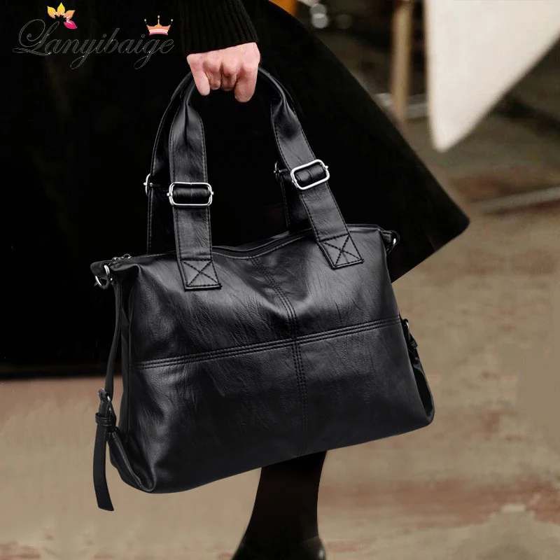 

Quality Women's Leather Top Handle Bags Female Shoulder Sac Tote Shopper Bag Bolsa Feminina Luxury Designer Handbags For Woman