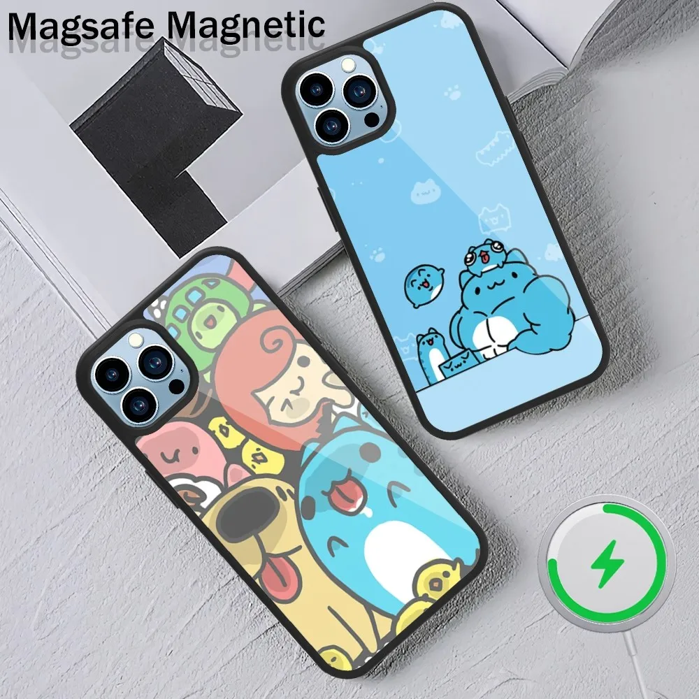 

Cute BugCat C-Capoo Phone Case For iPhone 15 14 13 12 11 Plus Pro Max Magsafe Magnetic Wireless Charging