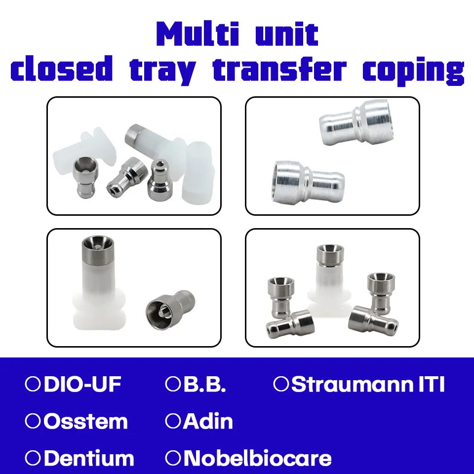 Osstem Straumann Dental Implant Multi Unit Closed Tray Transfer Coping Impression Tool For Nobel Biocare Dentium Adin 10pcs