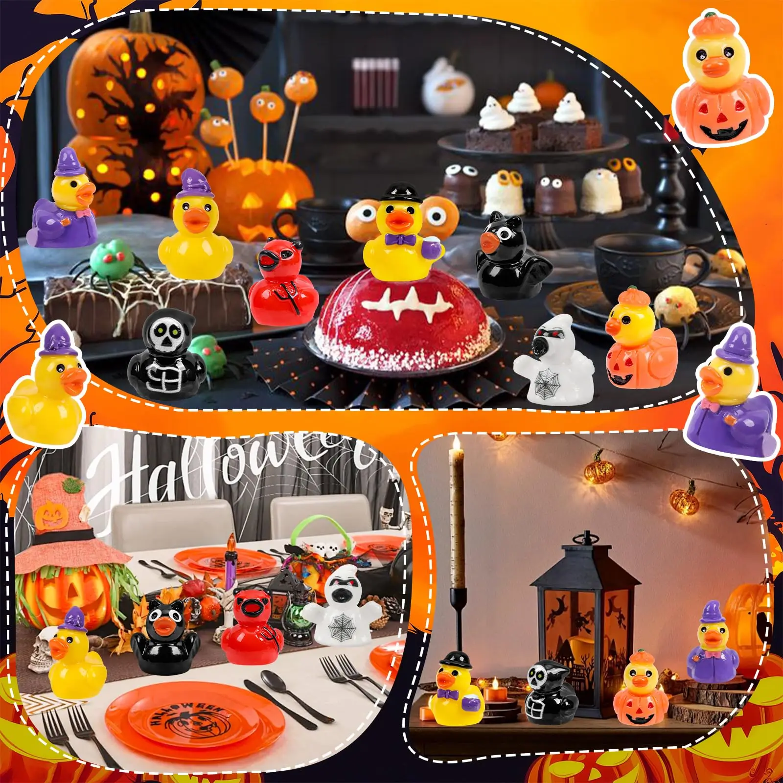 10/60 Stück Mini-Entenfiguren aus Kunstharz, Versteckspiel-Set, Miniatur-Dekoration für Halloween-Partygeschenke, DIY-Feiertagsdekoration, Geschenke – Detail 6