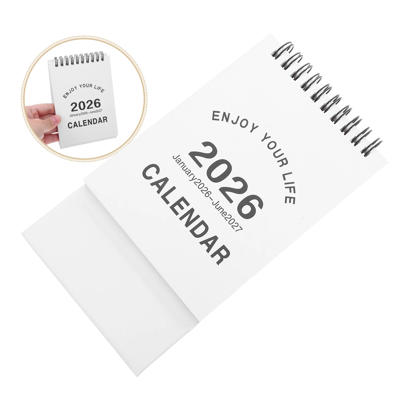 

2Pcs Mini Desk Calendar 2026 Stand Up Flip Style Small Desktop Calendar for Scheduling 18 Months Jan 2026 to Jun 2027 Space