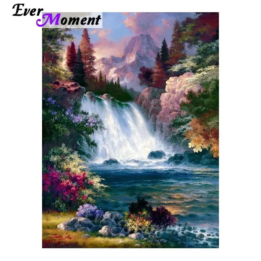 

Ever Moment DIY Алмазная вышивка Водопад Алмазная мозаика Полный квадратный дрель Искусство Украшение дома Алмазная картина ASF1206