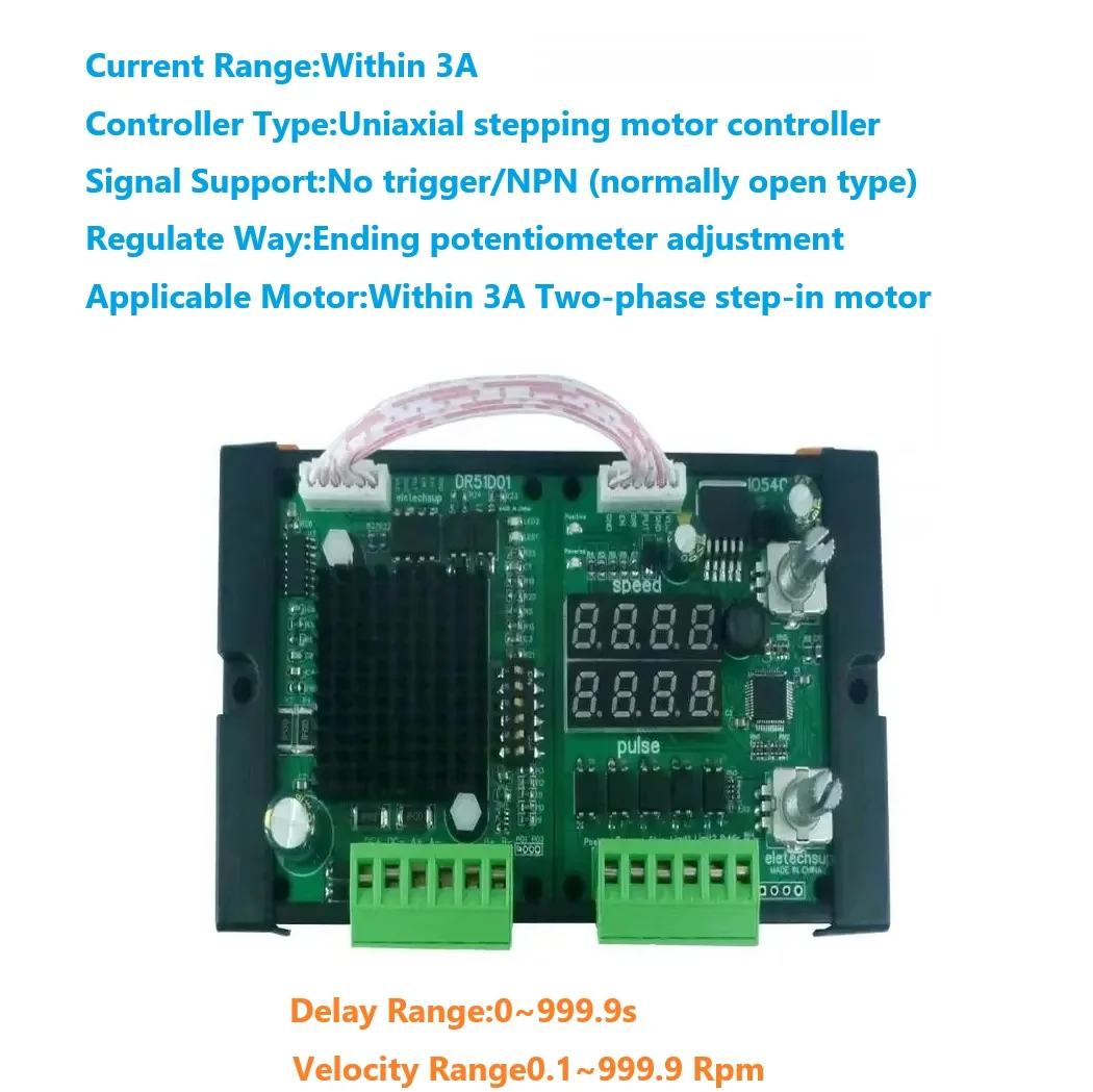 0-3A Stepper Motor Controller PWM  Drive Module 9 Modes Forward/Reverse for 3D Printer CNC Robotics 10-30V DC 42/57/86 Motor