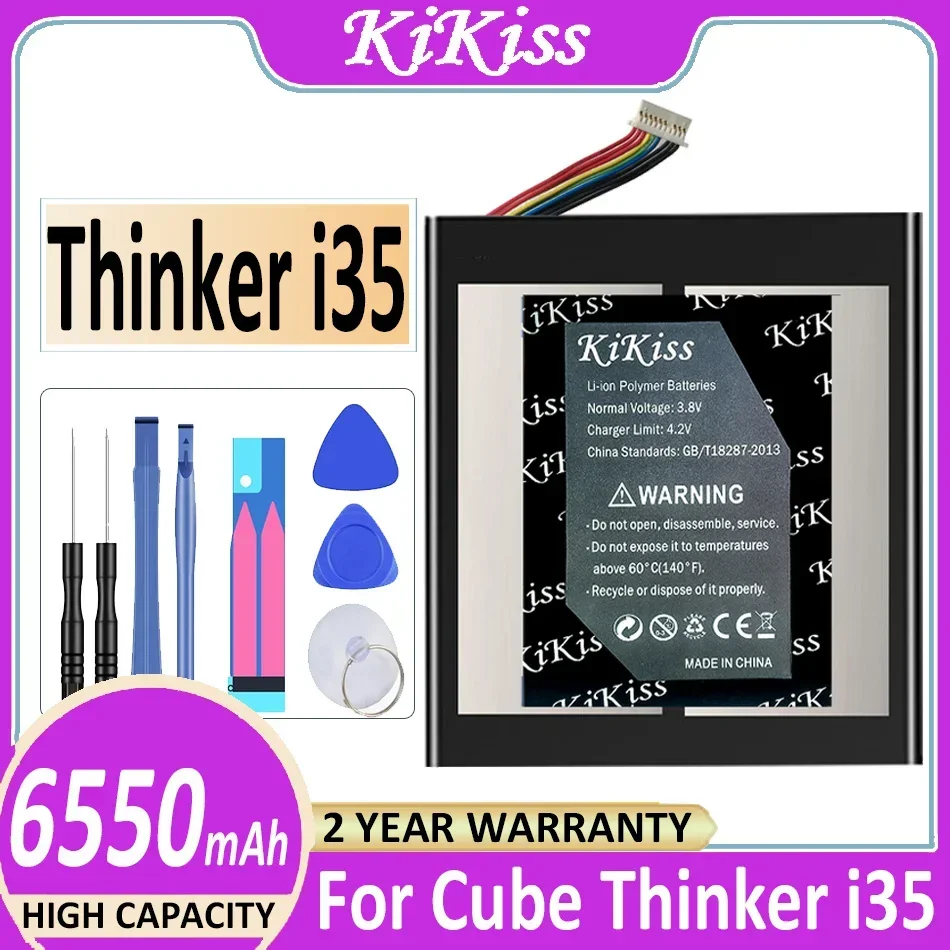 

KiKiss Battery for ALLDOCUBE Cube Thinker Tablet PC Kubi Li-Po Rechargeable I35/2869178 With 10 Lines 6550mAh