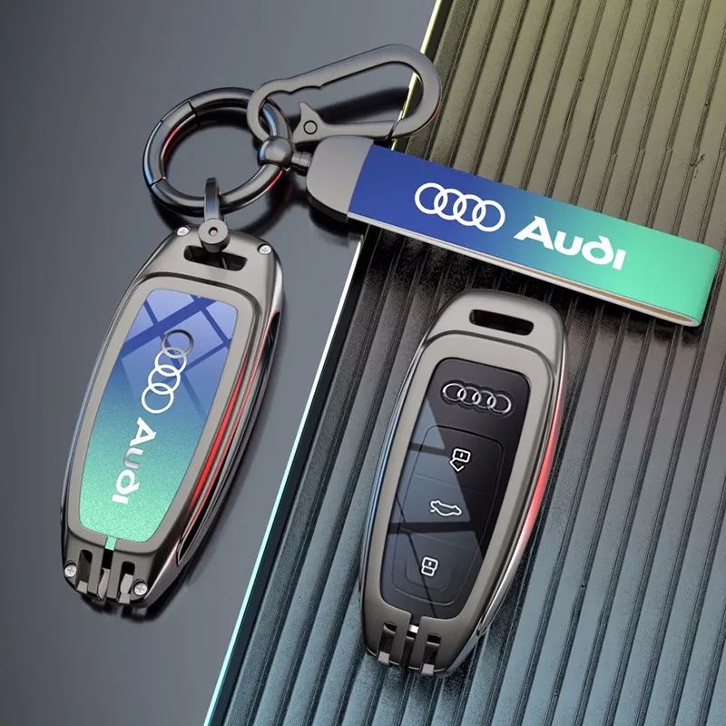 

Zinc Alloy Car Key Case Fob for Audi A6 A4 A5 A7 A8 C8 Q8 8S 8W Q7 B9 4M S5 S4 S7 D5 TT TTS TFSI E-Tron Keychain Accessories