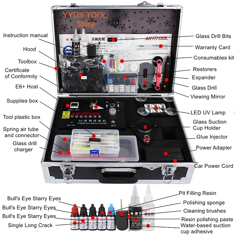 Glas reparatur werkzeug One-Touch-Pumpen narrens ic heres elektrisches Pumpen-Upgrade e6 Glas reparatur maschine