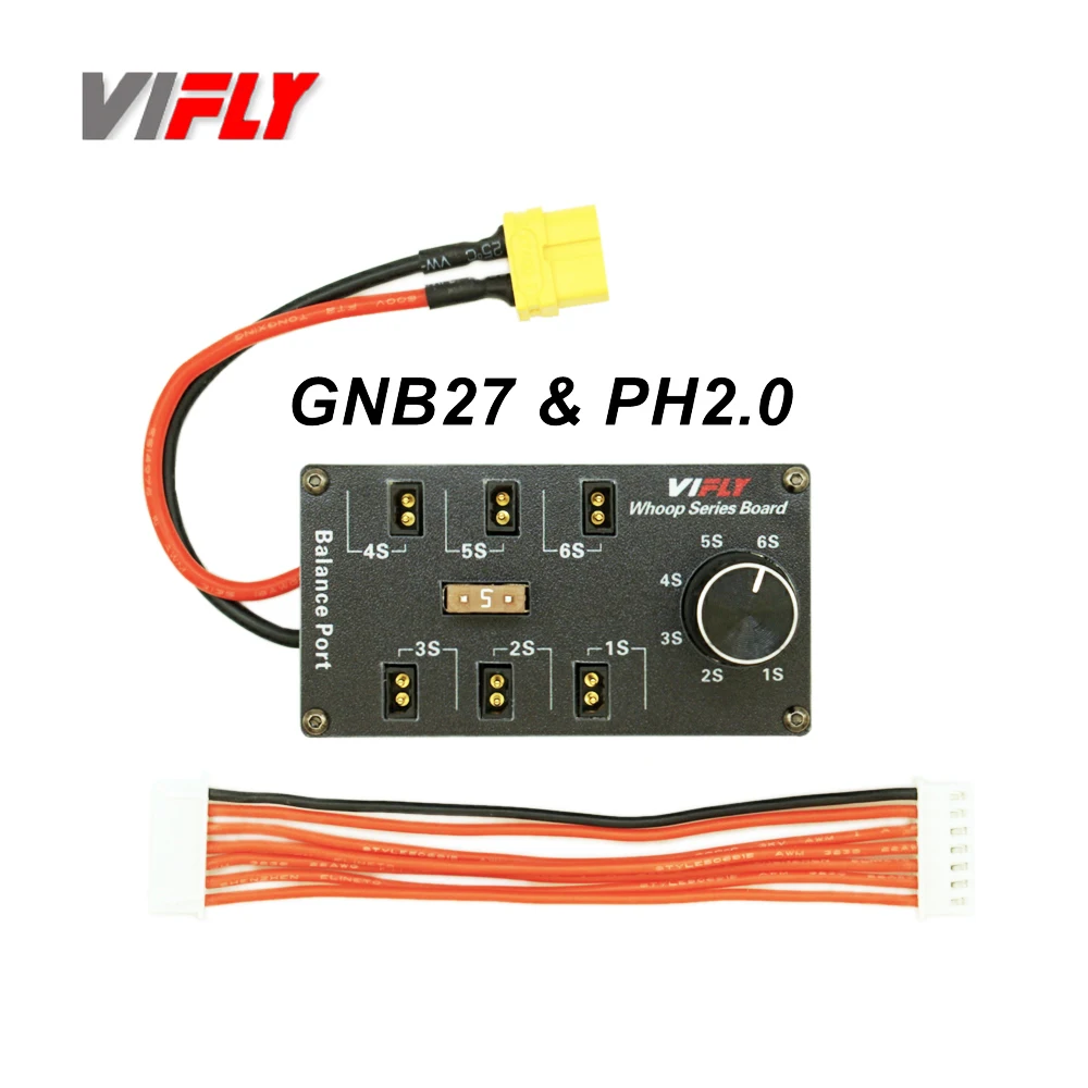 VIFLY Whoop Series Board Balance Charging Board 6 Port 1S LIPO Battery XT60 Input for PH2.0 BT2.0 / GNB27 1S FPV Tinywhoop