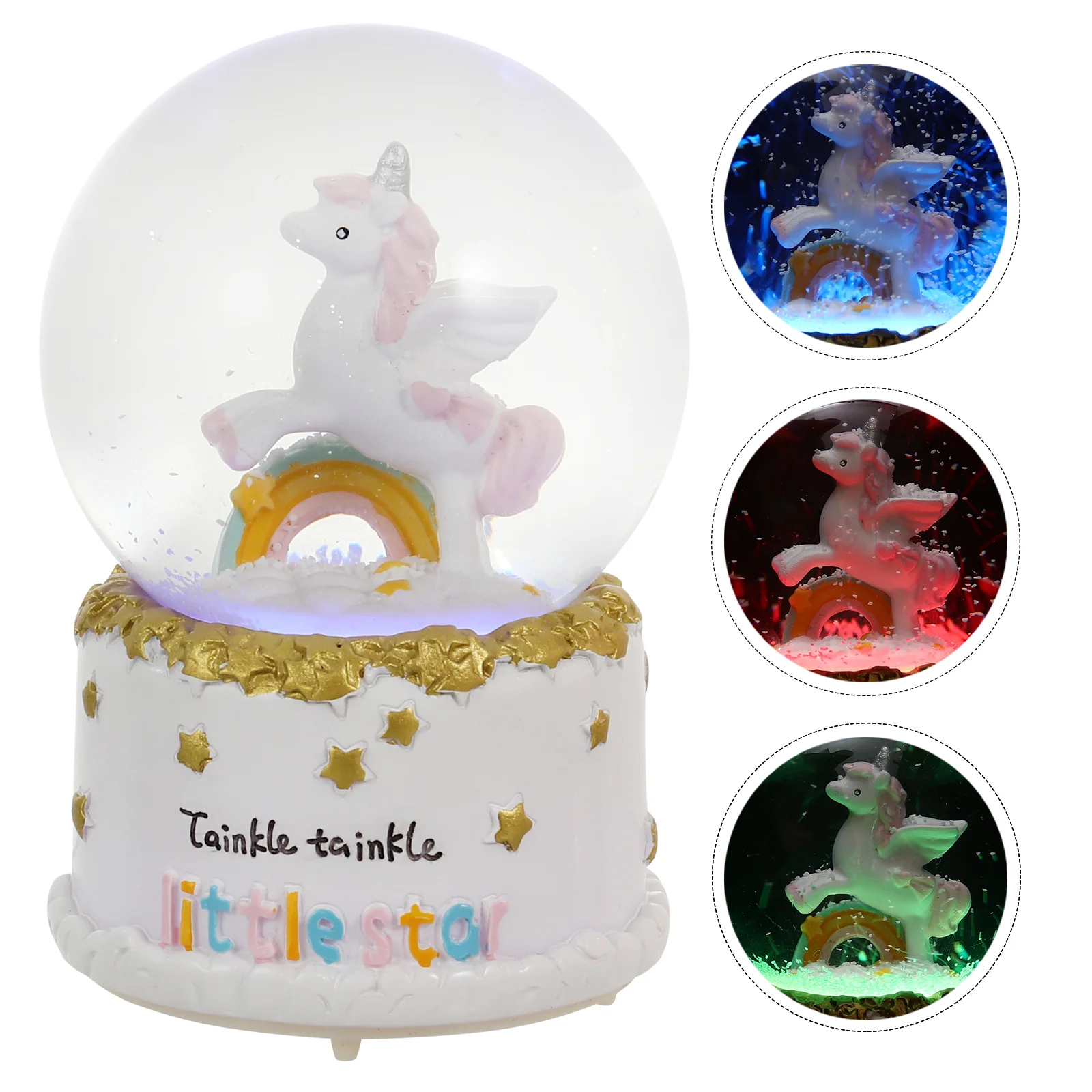 

Music Box Unicorn Crystal Ball Lamp Boxes for Girls Ornament Desk Decor Light Pearlescent Dreamy Decoration