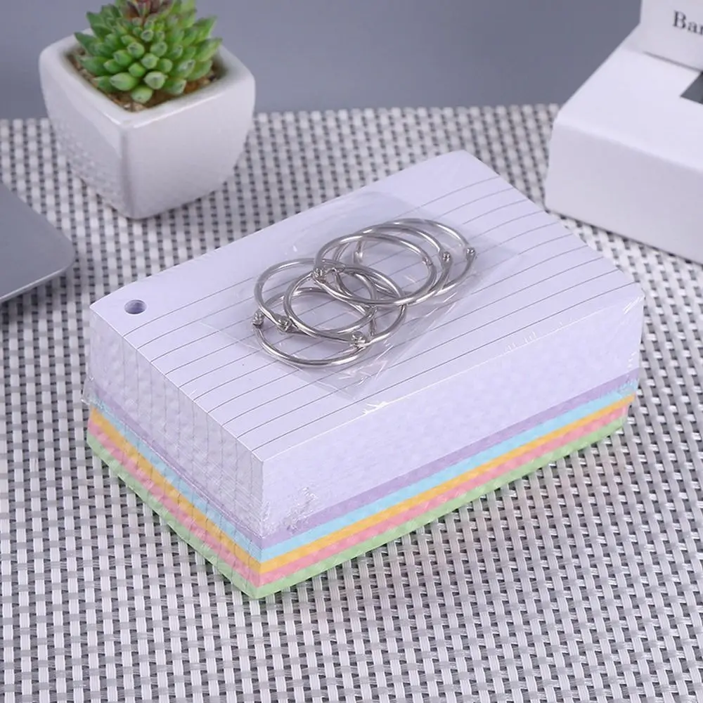 Carpeta de línea Horizontal duradera, libro de notas, tarjetas de índice de hojas sueltas de doble cara con cubierta, tarjetas de revisión para oficina
