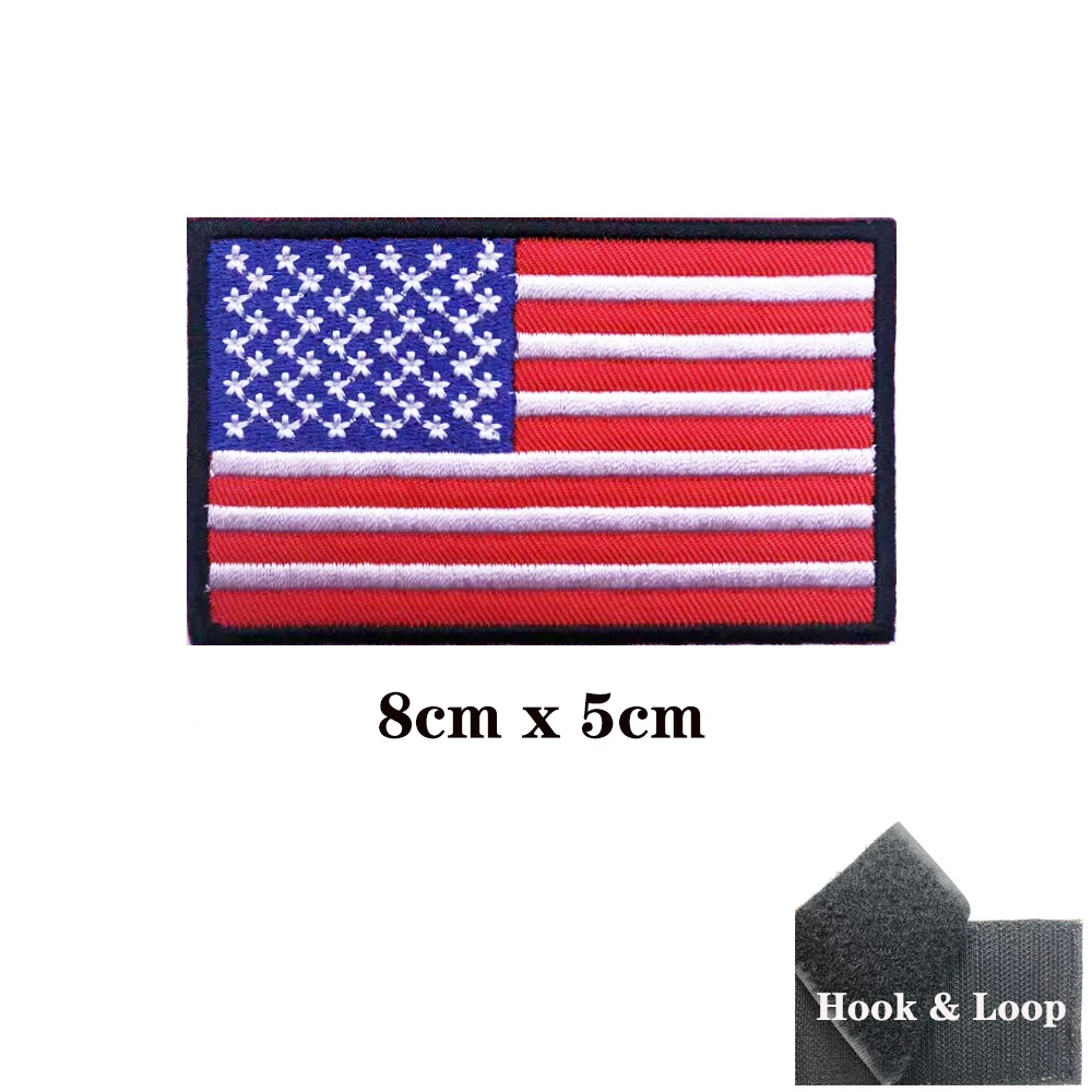 American flag America USA Patches Armband United States Embroidered Patch Hook & Loop Iron On Embroidery  Badge Stripe