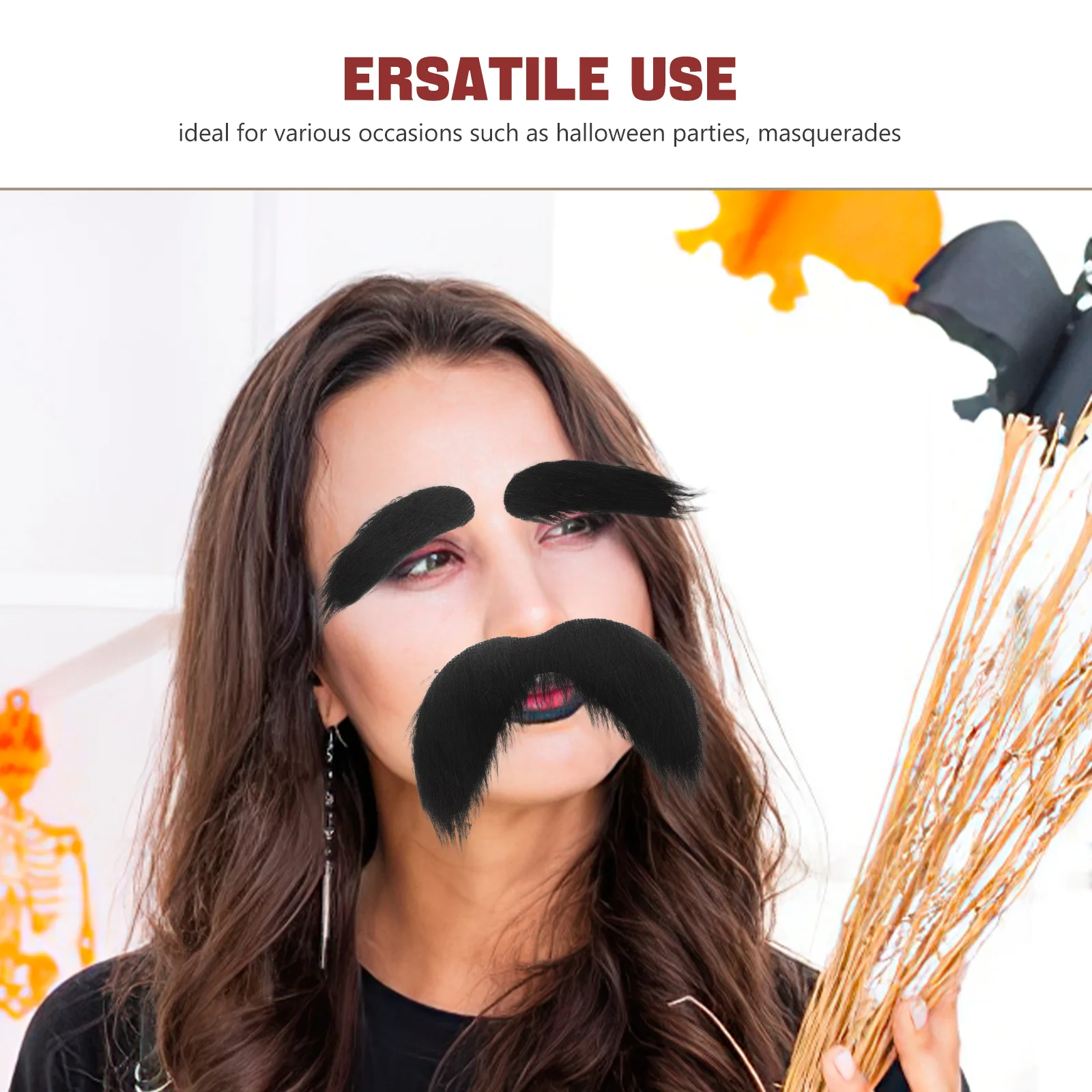 

3Pcs False Moustaches Funny Fake Beard Costume Beards Moustache Christmas Halloween Cosplay Costume Accessories for Kid Adult