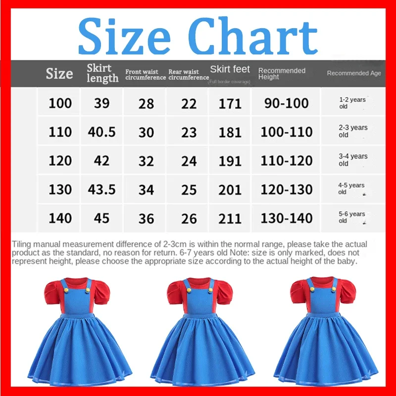 Super Mario Bros Movie Children Cosplay Costume Fancy Girls Dress Jumpsuit Birthday Halloween Carnival Party Funny Costume Gift