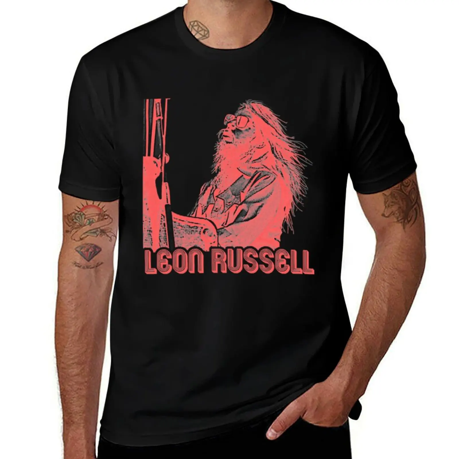 

Leon Russell Retro Song For You Fanart Tribute Cap T-Shirt cotton t shirts high quality printed t shirts for man T-Shirt