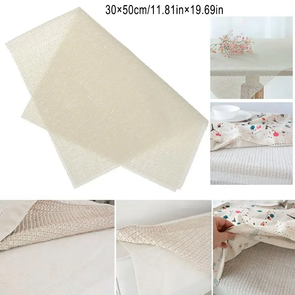 Mesh Carpet Rug Pad Indoor Floor PVC Reduce Slipping Strong Gripper Underlay White 1pc Base Mat Couch Cushions