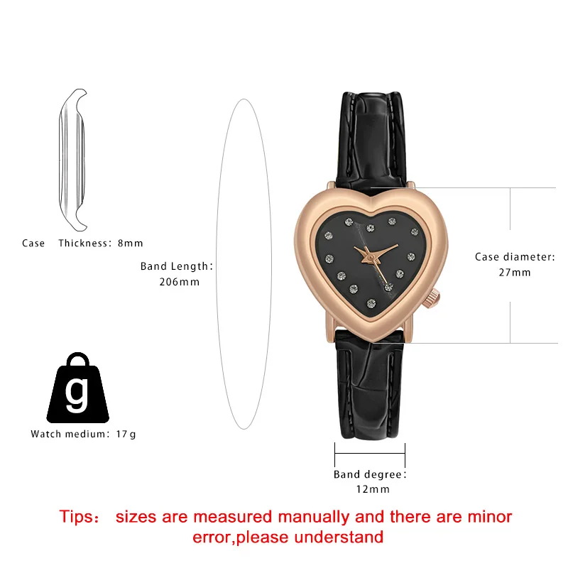 Reloj de cuarzo con esfera de corazón para Mujer, pulsera de lujo con correa de cuero, versátil, gran oferta, envío directo