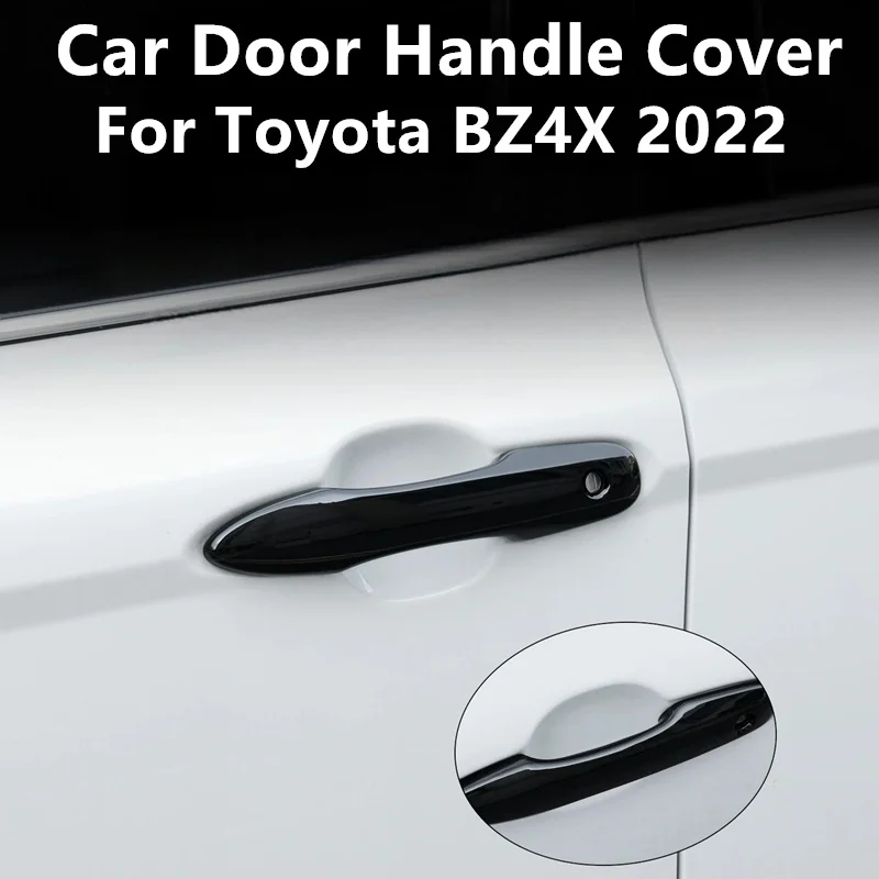 

For Toyota BZ4X 2022 4pcs Car Door Handle Cover Carbon fiber pattern protector Exterior Door Handle anti-scratch cover