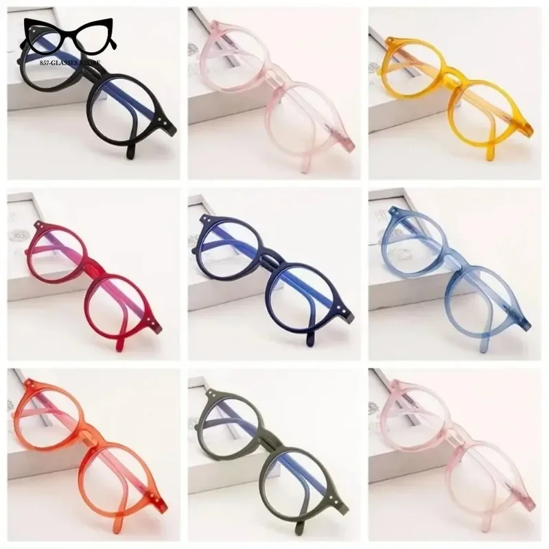 Cute Round Frame Glasses for Children Anti-blue Light Glasses Vintage Computer Eyewear Boys Girls Protection Eyeglasses images - 6