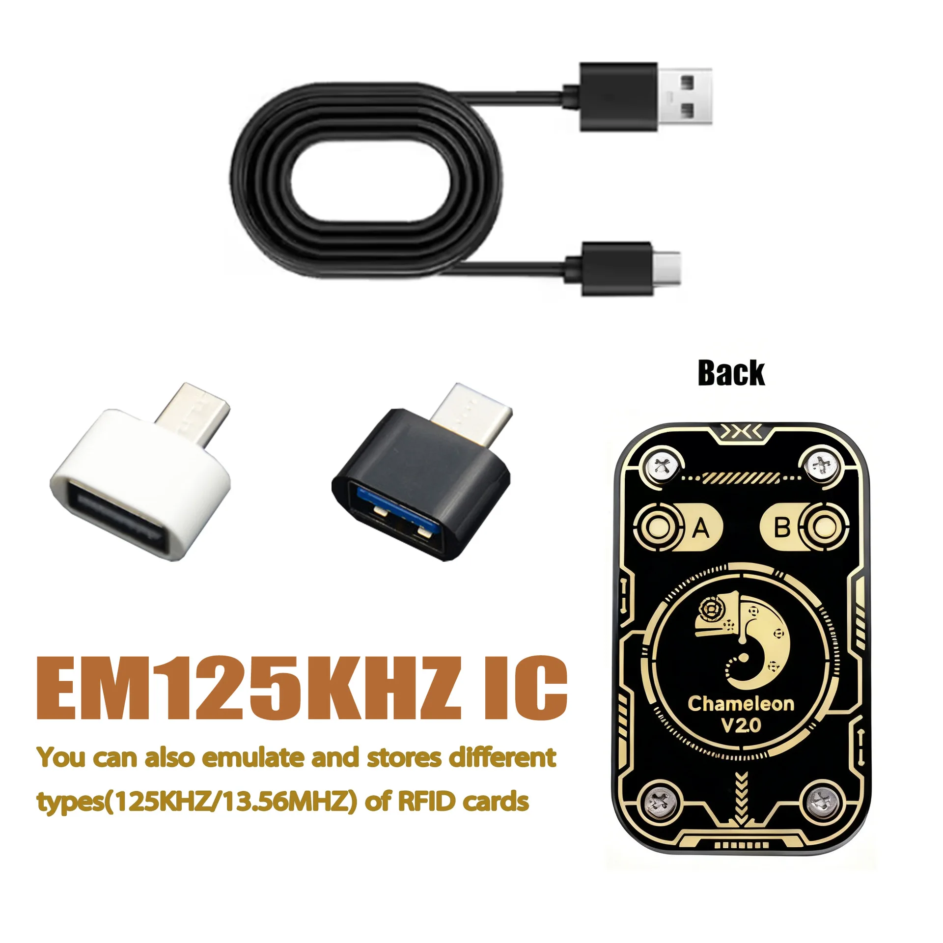 News Chameleon Ultra V2.0 RFID Smart Chip Reader NFC Duplicator Keychain 125Khz 13.56Mhz Card Decode 3XCUID 6XUID