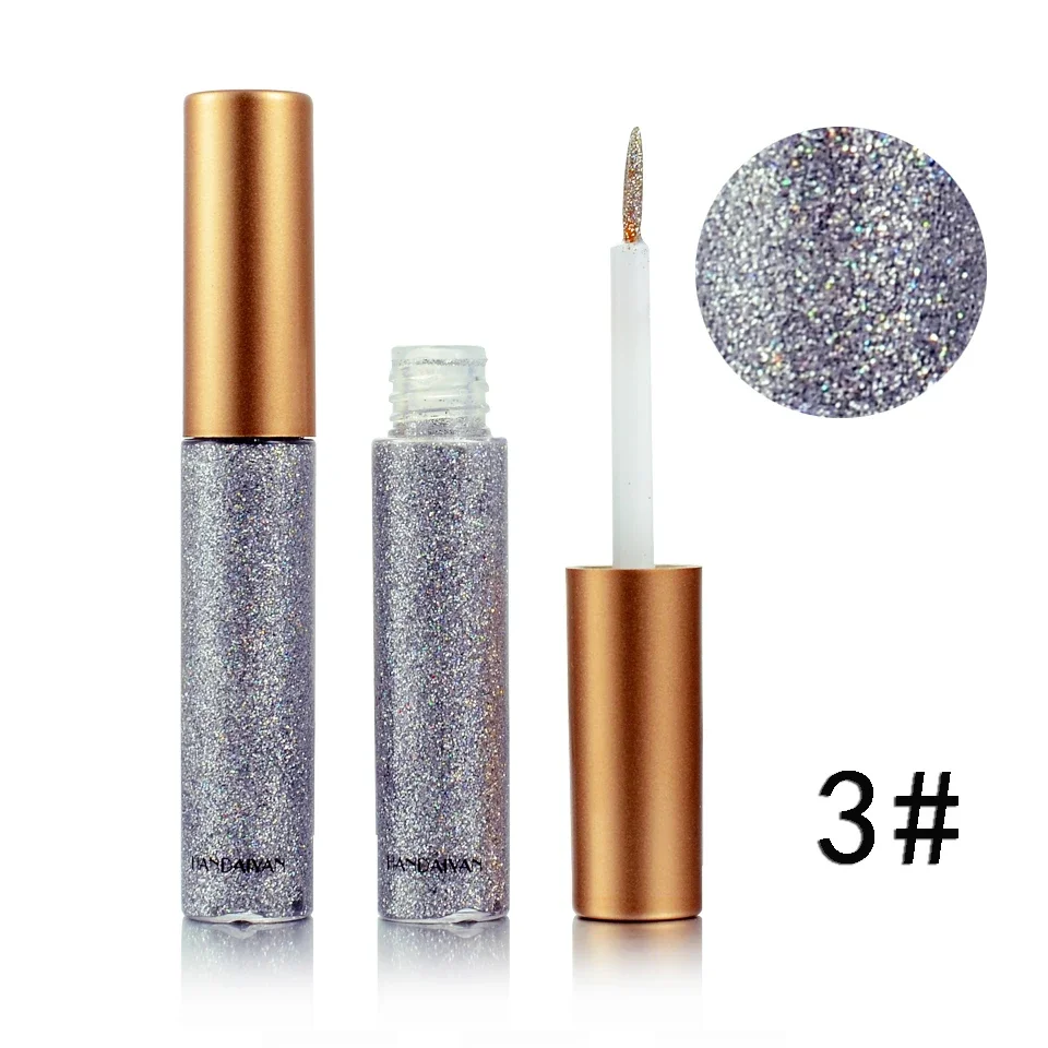 HANDAIYAN Glitzer-Flüssig-Eyeliner-Stift Funkelndes Hochglanz-Pigment Bühnen-Diamant-Lidschatten Langanhaltend Wasserfest Augen-Make-up – Detail 20