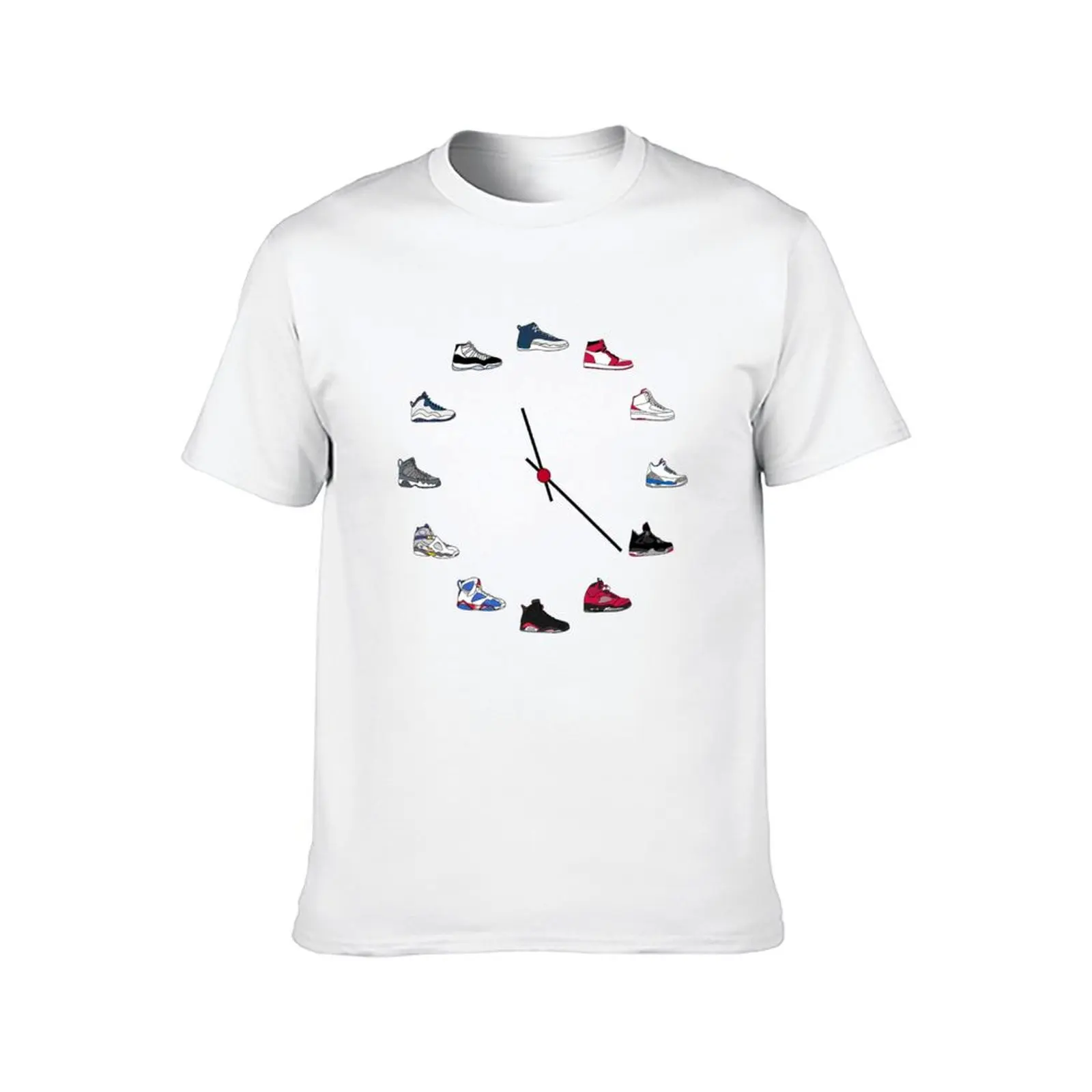 Jordan Sneaker Clock T-Shirt man t shirt vintage anime shirt blue archive Short sleeve tee funny t shirts for men