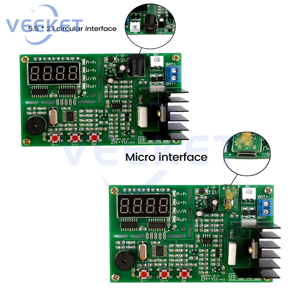 DC12V Battery Capacity Tester With Auxiliary Internal Resistance Three Measurement Modes For 18650 Lithium Battery Capacity Test