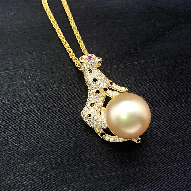 

HUGE AAAAA 10-11 MM SOUTH SEA ROUND GOLDEN PEARL PENDANT NECKLACE 18" 925s...