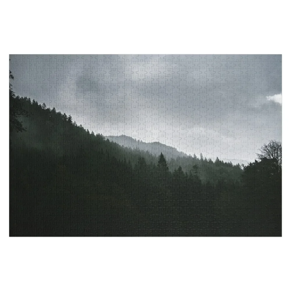 

Foggy Moody Forest Landscape Jigsaw Puzzle Custom Wooden Name Customized Photo Custom Wooden Gift Puzzle