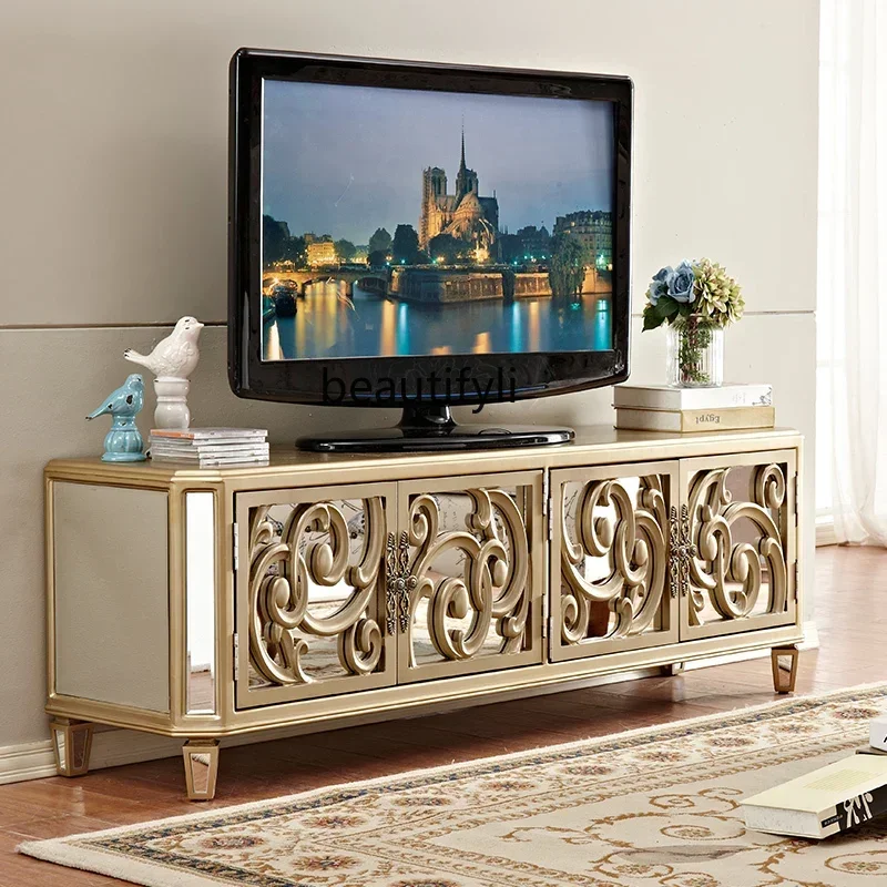 

ss cn8350 ss 8350 Легкий роскошный шкаф для телевизора Новое классическое зеркало для дома, маленькой квартиры, гостиной, хранения, резной пол из массива дерева
