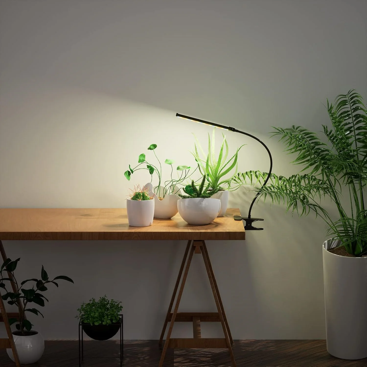 3Colors Clip Full Spectrum Grow Light LED Gooseneck Lamp USB Brightness Color Mode Changeable 5V Timing Control 4/8/12/18Hours