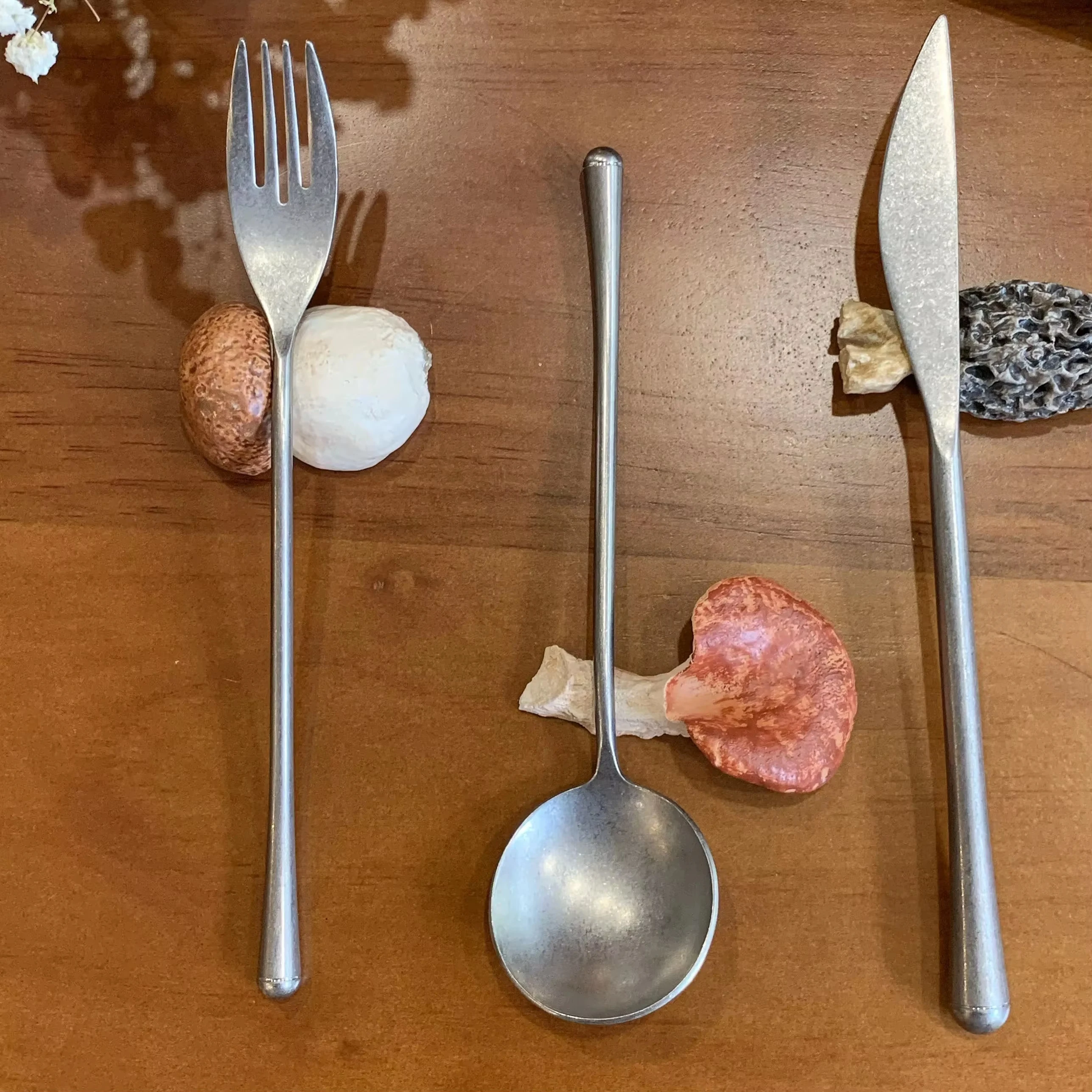 6pcs French Mushroom Chopstick Cutlery Holder Colorful Resin Knife Fork Spoon Coaster Holder Mushroom Umbrella Vintage Ornament