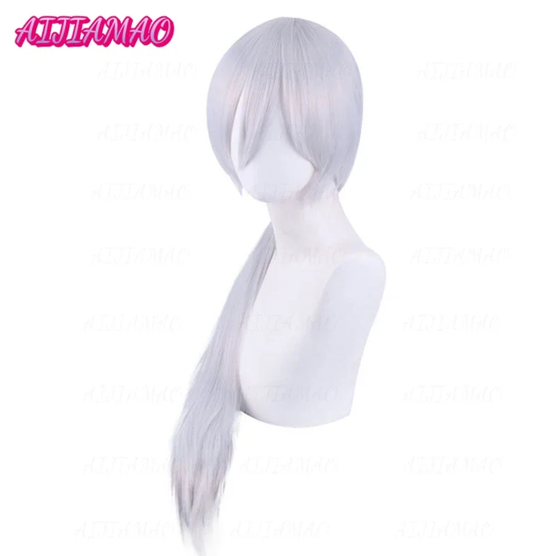 Парик для косплея аниме бензопила Quanxi, серебряный длинный парик, термостойкие волосы из волокна, Хэллоуин, искусственная игра + бесплатная шапочка для парика